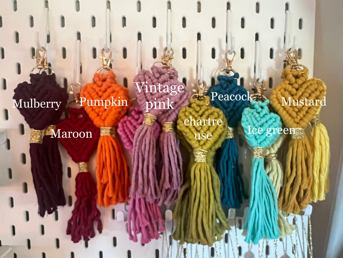 Heart shaped Macrame Keychain