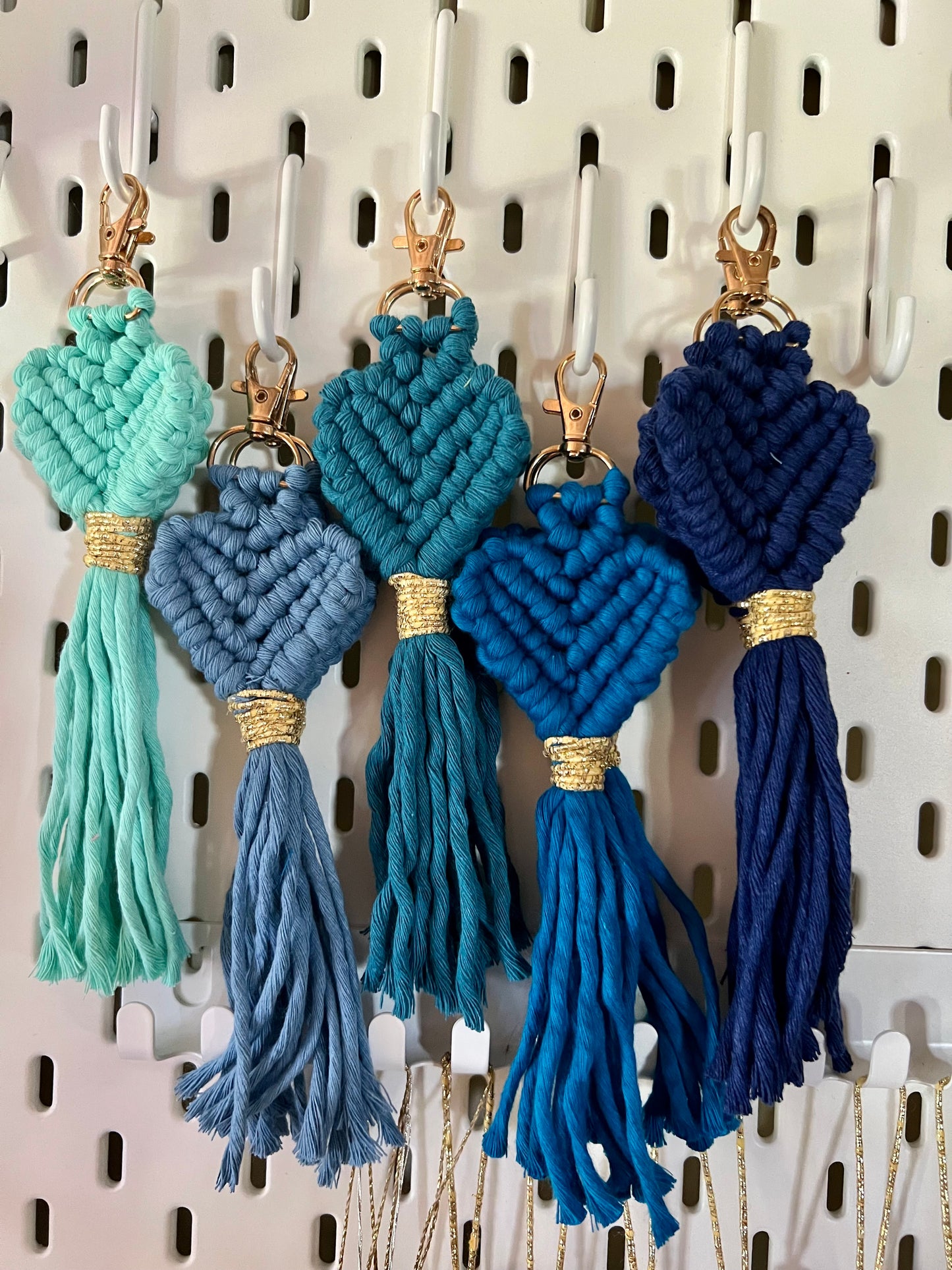 Heart shaped Macrame Keychain