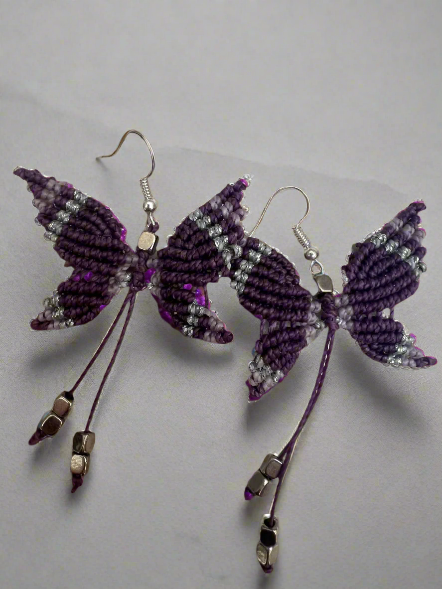 Butterfly Mini Macrame earrings