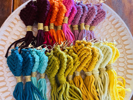 Heart shaped Macrame Keychain