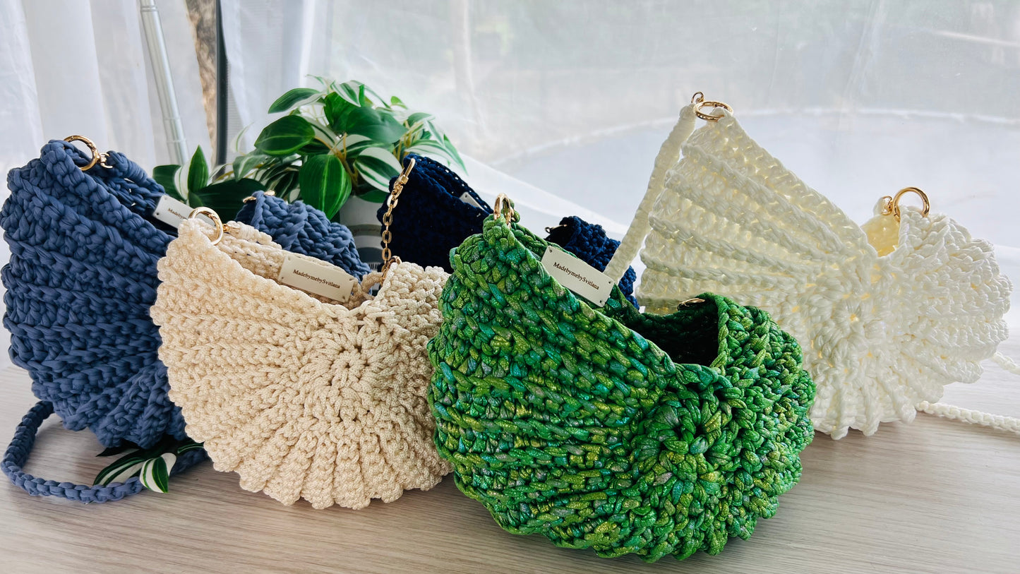 Crochet Shell Bag Mermaid Green