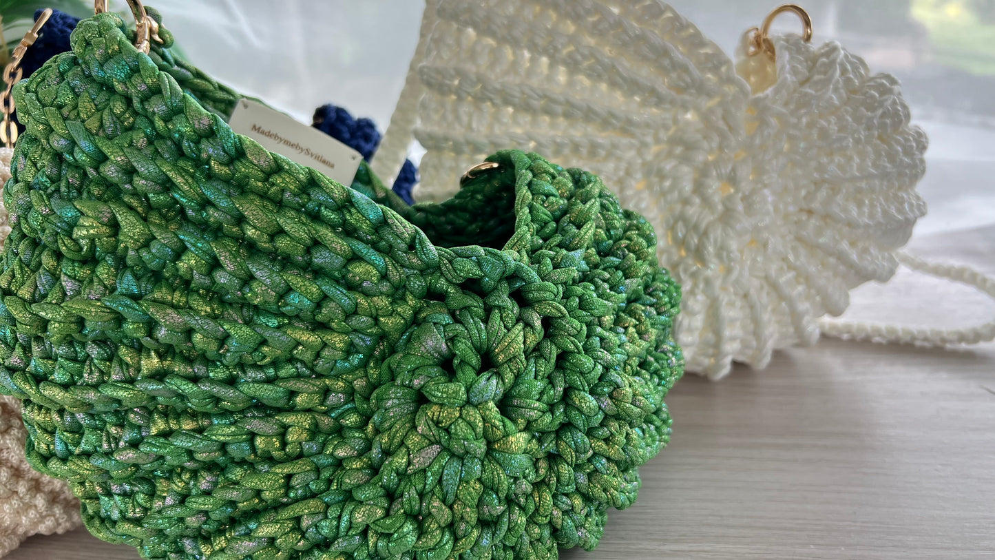 Crochet Shell Bag Mermaid Green